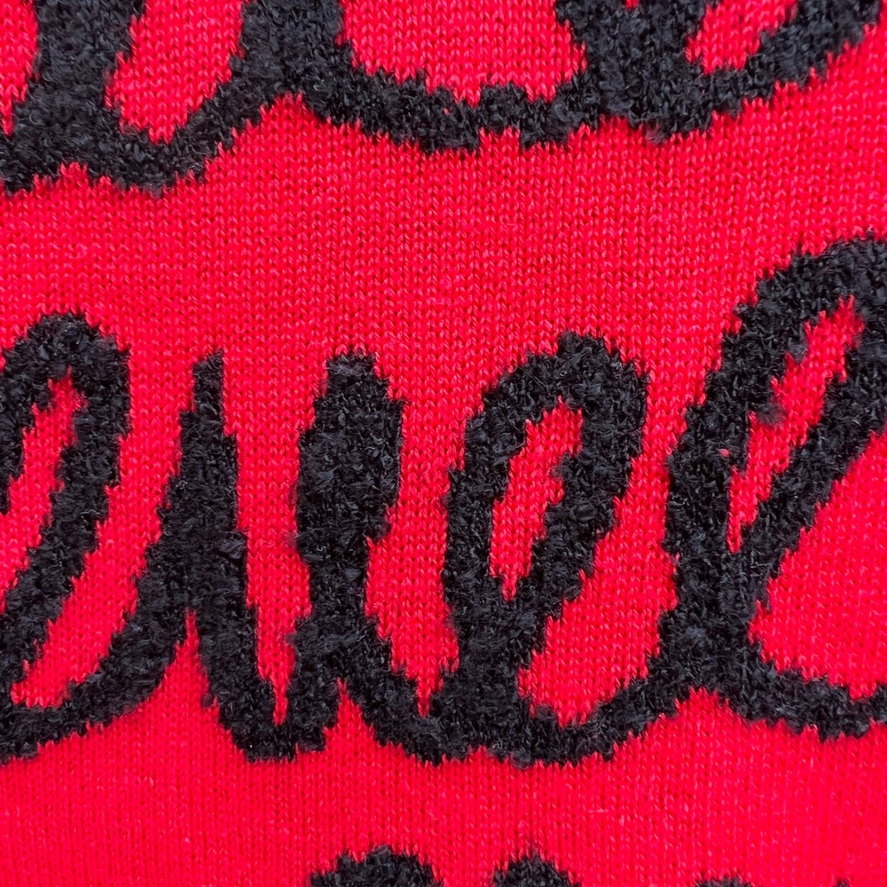 ELLE Scribble Heart Sangria Punch Sweater Women’s Small NWT NEW - Picture 3 of 10